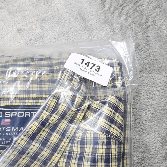 Polo Sports Sportsman Ralph Lauren Men's Yellow Blue Plaid Button Up Size XL - Picture 13 of 13